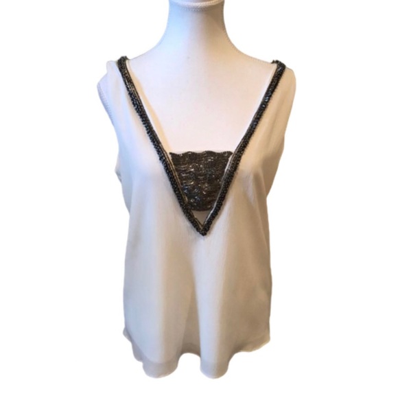 Marciano White Embellished Cami  - Size S - Picture 1 of 13